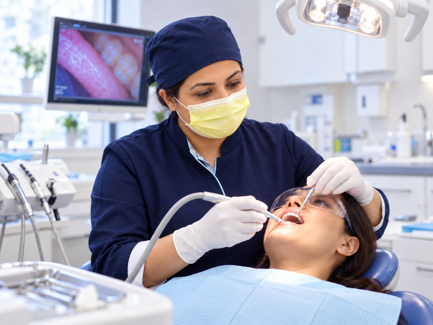 Dr. Snehal Patel treating a patient