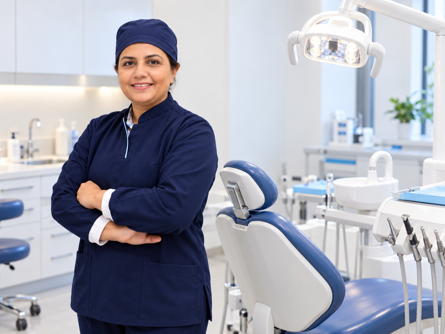 Dr. Snehal Patel in a dental clinic